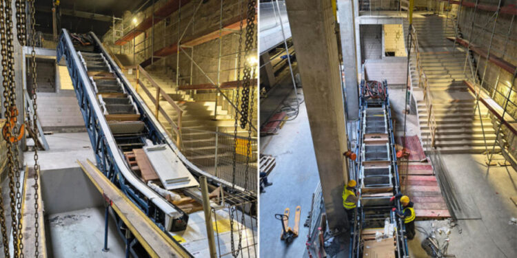 Pierwsze schody ruchome już na miejscu! Podziemna stacja przy rondzie Polsadu rośnie w oczach